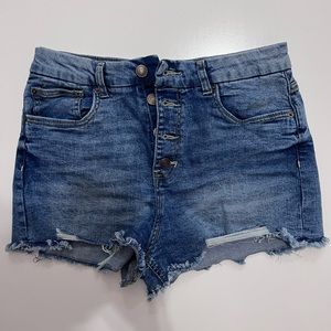 No Boundaries cut-off denim shorts Button Fly Women's Size 11 Excellent Cond